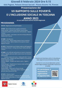 Presentazione Settimo rapporto sulle povert&agrave; e l'inclusione in Toscana 2023