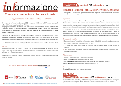 Percorso InFormazione 2023 - Produrre contenuti accessibili per visittuscany.com