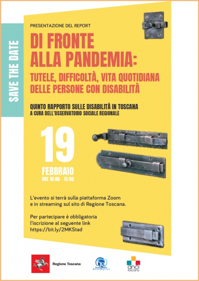 Presentazione quinto Rapporto sulle disabilit&agrave; in Toscana 2020/2021