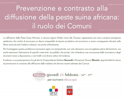 Prevenzione della peste suina africana:il ruolo dei Comuni