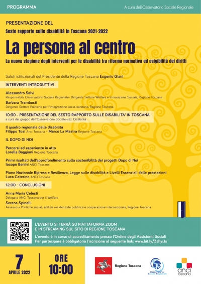 Presentazione rapporto disabilit&agrave; in Toscana