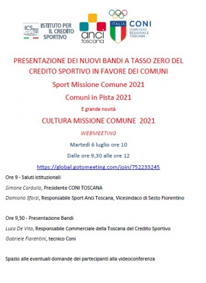 Il credito sportivo a favore di Comuni e Associazioni Sportive