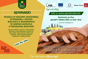 Seminario on line - Modelli di sviluppo sostenibile attraverso i metodi biologico e biodinamico in azienda agricola a prevalenza boschiva