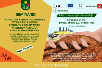 Seminario on line - Modelli di sviluppo sostenibile attraverso i metodi biologico e biodinamico in azienda agricola a prevalenza boschiva