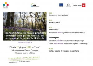 Incontro tematico "Riconoscimento e lotta alle principali avversit&agrave; delle piante forestali ed ornamentali in provincia di Pistoia"