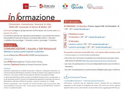 InFormazione - Conoscere, comunicare, lavorare in rete. Dallo IAT comunale al futuro con Make-IAT