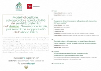 Modelli di gestione, salvaguardia e riproducibilit&agrave; dei servizi Ecosistemici nell&rsquo;Amiata. Governance locale, problematiche e opportunit&agrave; della risorsa idrica