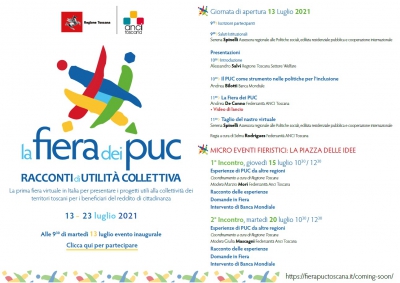 Fiera dei PUC - Racconti di Utilit&agrave; Collettiva - 13-23 Luglio 2021