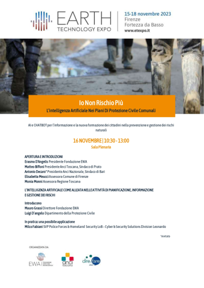 Iniziative su Protezione Civile - Earth Tecnology Expo