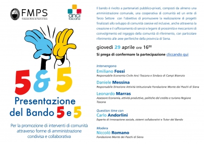 Presentazione Bando "5 e 5"