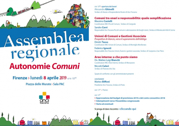 Luned&igrave; 8 aprile l'assemblea regionale di Anci Toscana