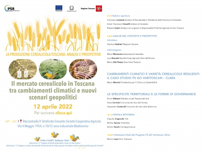 La produzione cerealicola toscana: analisi e prospettive - PS GO Varitoscan - Clima - Roccastrada