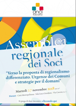 Marted&igrave; 27 novembre l'Assemblea regionale di Anci Toscana